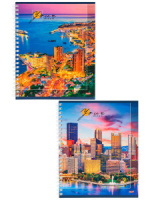 Тетрадь А5  96л кл. гребень Проф-Пресс "Мегаполис мечты" белизна 100%