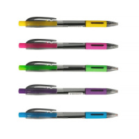 Ручка шариковая автоматическая Berlingo "SI-400 Color" синяя, 0,7мм, грип, корпус ассорти