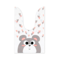 Мешок подар. ПВХ  с ушами 13*22см "Котик" серый 