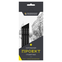 Набор карандашей 12 шт ВКФ "Проект" 2Т, Т, ТМ, М,2М,3М,4М,5М, 6М, ОПП пакет