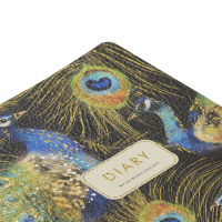 Ежедневник недат. А5 128л., мягк.пер., иск.кожа "Fauna. Павлины" ляссе