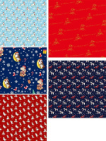 Бумага упаковочная 70*100см  "Лошадки" Символ года, ассорти, 5 дизайнов