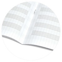 Тетрадь для нот А4 16л., вспом.линии нотного стана, вертик., скоба "Рыжие музыканты"