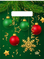 Пакет 25*19см (30мк) с вырубной ручкой "Золотая снежинка" ПВД