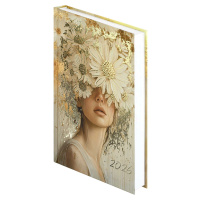 Ежедневник дат. 2026г А5 160л., 7БЦ "Золотая эстетика" мат.лам., выб.УФ-лак