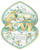 Открытка А3 3D "В День свадьбы прекрасным молодоженам!"