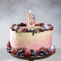 Свеча-цифра "8" Шары 7,6см.