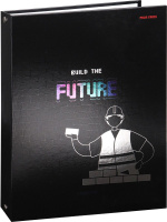 Тетрадь  А5 120л кл. на кольцах Проф-Пресс "Надпись на черном - 1" твин.лак, хол.фольга