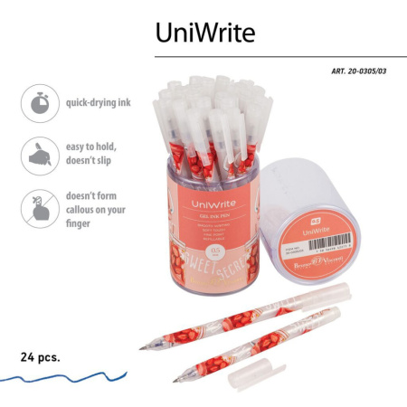 Ручка гелевая BV  0,5мм "UniWrite. My refresh" синяя