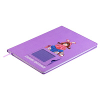 Дневник универсальн. обл. кожзам, тв.пер. "Девочка в худи" карман, ляссе, 48 л.