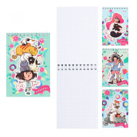 Блокнот А6  40л гребень "Аниме-девчонки" клетка