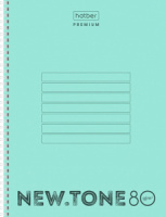 Тетрадь А4  80л кл. гребень Hatber "NEWtone PASTEL Мята" пласт.обл., многоуровн.перфор., глянц.лам.