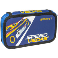 Пенал 2 отд. (190*115*30) молния, картон soft-touch, ткан.торец "Страйк"