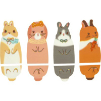 Закладки с липким краем (55*20мм)  20л., Funny Rabbit" ,пластиковые фигурные