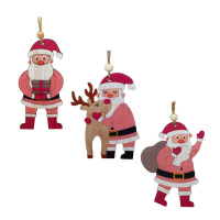 Подвесное украшение "Новогодняя" 3шт , дерево