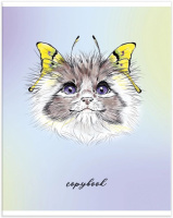 Тетрадь А5 48л кл. Альфа-Тренд "Кошки-бабочки" твин УФ-лак, белизна 100%