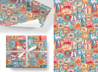 Бумага упаковочная 70*100см  "Города"