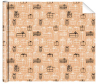 Бумага упаковочная крафт 70*100см "Подарки"