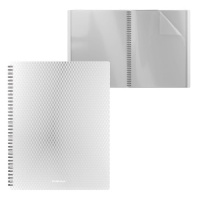 Папка файл А4  20лист 0.60мм Diamond Total White , спираль, белая