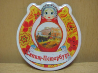 Магнит сувенирный 6*5,5см  СПБ-Аничк.мост, матрешка