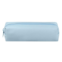 Пенал-косметичка (200*60*55) молния, кожзам "Голубой"