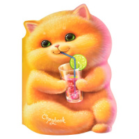 Блокнот 180*255мм  40л скоба "Котенок и лимонад" точка, вырубка