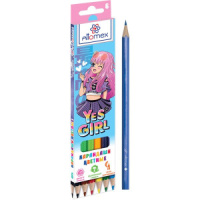 Карандаши цвет.  6цв Attomex Yes Girl"  М, шестигранные