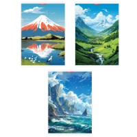 Тетрадь А4  96л кл. скоба Полиграф Принт "Горы" ВД-лак