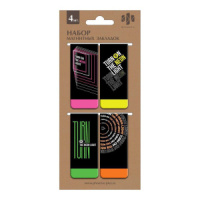 Набор закладок магнитных  4шт., "Яркий неон" 25*58мм