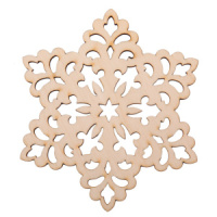 Заготовка деревянная Подвеска "Снежинка" 9см