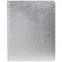 Тетрадь А5  96л кл. гребень бумвинил Hatber "Серебро"