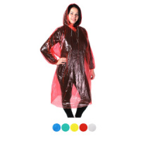 Дождевик-плащ глянцевый 110*82см см, 20мкр, ПЭ, рукава на резинках, 5 цветов Дубль!!!
