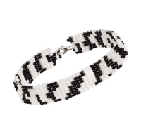 Браслет из бисера "Зебра" 1,5 см