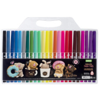 Фломастеры  24цв "Hatber. Кофейные коты" вентилир.колпачок