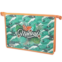 Папка для тетрадей  А4 молния сверху  Майами, пластик