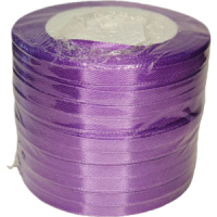 Лента упаковочная атласная  6мм, 22 м фиолетовая (10шт/уп)