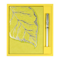 Набор Ежедневник недат. А5 кожзам., мягк.пер., 120л. + ручка "Виннер лаймовый" ляссе