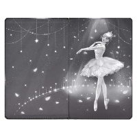 Дневник для девочек А6+  96л., кожзам. тв.обл. "Балерина" ляссе, брелок