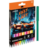 Фломастеры  12цв "deVENTE. Fast Or Last", вент.колпачок картон