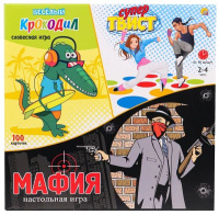 Игра настольная "Супер-твист + Крокодил + Мафия" 6+