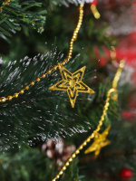 Бусы декоративные   1м, "Яркие звезды" пластик, в инд. упаковки, золото Дубль!!!