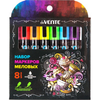 Набор маркеров меловых "Chalk Creative" 8цв. 3-5мм, двухсторон. сменный наконечник