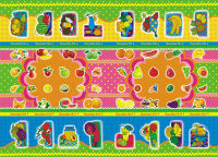 Раскраска с наклейками А5 "Фрукты"