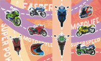 Набор наклеек  "Мото №3"