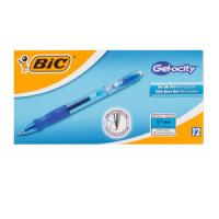 Ручка гелевая BIC GeloCity автом., каучук. держатель, 0,7мм, синие чернила