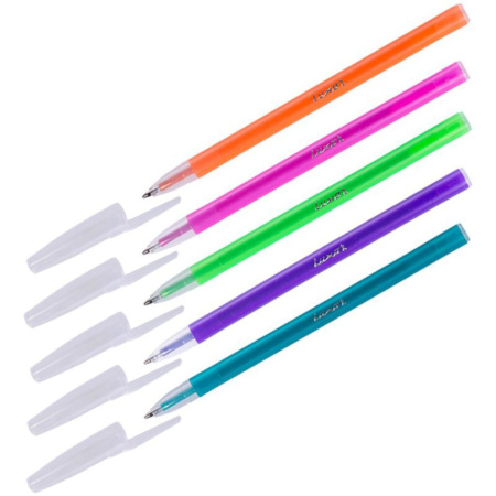 Ручка шар. LUXOR "Stick Neon" 1.0мм, корп. ассорти, синяя
