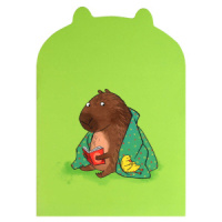 Блокнот 120*170мм  32л скоба "Капибара с уточкой" лин., фигурн.вырубка, мат.лам.