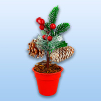Декор новогодний "Ёлка в горшке" 22см