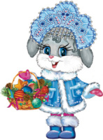 Плакат вырубной А3 "Зайчик Снегурочка"