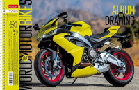 Альбом А4 32л гребень "Мото"  пл. 100 гр/м